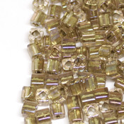 Кубический бисер TOHO (ТОХО) Куб 3мм радужный кристалл/золото (268)